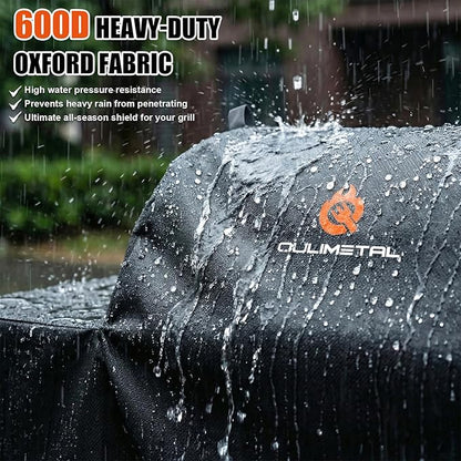 Grill Cover for Rectec Flagship 1100,RT-1250,RT-700 and RT-680 Wood Pellet Grills - 600D Heavy Duty Premium Waterproof Fade Resistant Outdoor All-Weather Protection BBQ Grill Cover