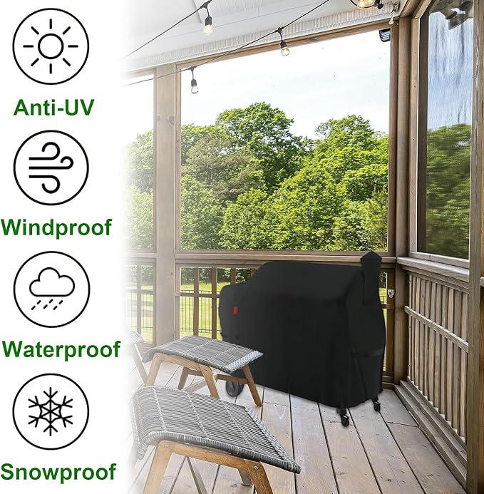Grill Cover Fits Traeger Pro 575 & Pro 22 (TFB82KLF, TFB57KCL, TFB30KLF, TFB29BKLF) Electric Grill and Smoker,Compared to Traeger BAC503, Cover Geny Outdoor Heavy Duty Waterproof BBQ Grill Cover