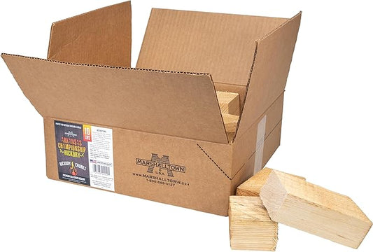 MARSHALLTOWN Arkansas Championship Hickory Wood Chunks for Smokers, 10 Pound Box of Genuine American Hickory Wood for Smoker and Grilling, Smoker Chunks, HCKCHNK10