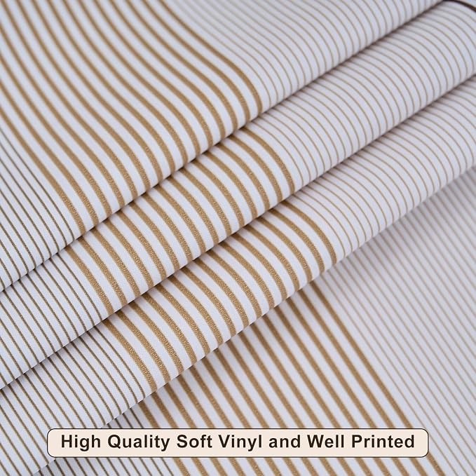 LIBERECOO Round Vinyl Fitted Tablecloth with Flannel Backing Elastic Edge Table Cover Waterproof Stain-Resistant Wipeable Tablecloths Fits 40-44 Inch Round Tables