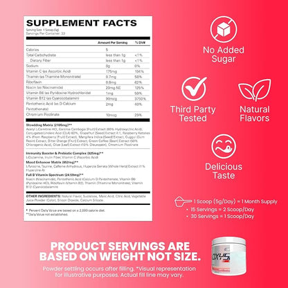 EHP Labs OxyShred Pre Workout Powder - Juicy Watermelon, 33 Servings | Supports Energy, Focus and Endurance with Acetyl L Carnitine and L Glutamine, Thermogenic Formula, Sugar Free, Zero Jitters