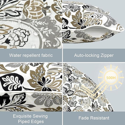 LVTXIII Outdoor Pillow Covers 20x20 Patio Waterproof Throw Pillow Cases Fade Resistant Accent Pillow Covers for Spring Summer Garden Decoration, Set of 2, Dailey Tan