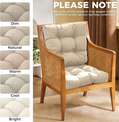 IASEAHK Outdoor Chair Cushions Set of 4, 19" x 19" x 5", Waterproof Outdoor Seat Cushions for Patio Furniture, Fade-Resistant Patio Chair Cushion, Dining Wicker Chair Pads for Porch Garden, Beige