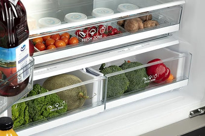 Hamilton Beach HBF2067 French Door Full Size Refrigerator with Freezer Drawer, 20.3 cu ft, Stainless Steel
