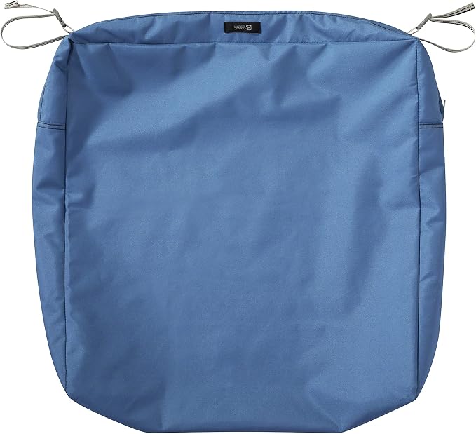 Classic Accessories Ravenna Water-Resistant Patio Lounge Chair/Loveseat Cushion, 25 x 27 x 5 Inch, Empire Blue, Rectangle Outdoor Seat Cushion