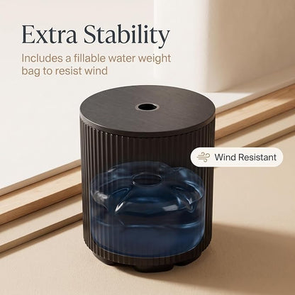 Patio Table for Umbrella, Pool Side Table, 2 Pack, Black | Adjustable Knob, 1.5Inch Umbrella Hole, All Weather Material