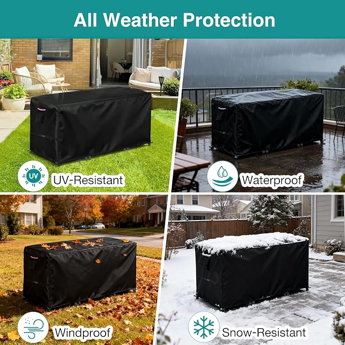 TheElves Patio Table Cover 76"Lx29"Wx36"H for Domi Outdoor Bar Table | Waterproof Dustproof Weather Protection Outdoor Table Cover for Prep Table, Side Table, Grill Cart, Bar Cabinet, Dining Table