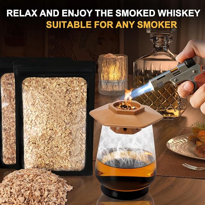 Smoking Wood Chips with Hickory Flavors,Cocktail Smoker Chips for Whiskey,Smoking Gun,5.29oz/Bag