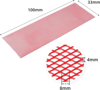 AggAuto Universal 40"x13" Car Grill Mesh 4x8mm Rhombic Hole Red | Aluminum Alloy Automotive Grille Insert Bumper, One of the Most Multifunctional Shape Grids 100x33cm