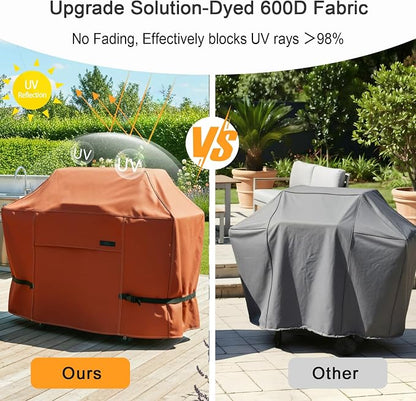 NettyPro Grill Cover for Outdoor Small Grill 32 Inch Waterproof Heavy Duty | 2 Burner Gas BBQ Cover for Outside, UV Protection, Windproof Strap, Air Vent, Fits Weber, Char-Broil, Brinkmann Barbecue