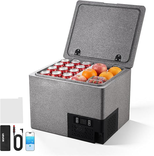 VEVOR 12 Volt Refrigerator, 42.3 QT/ 40L Car Fridge, Portable Ultra-Light EPP Freezer, APP Control Electric Compressor, 12V/24V DC, 14℉ to 50℉, for Truck Van RV SUV Boat Travel Camping ASIN B0GZB65DNP