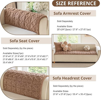 OstepDecor Couch Cover for Dogs, Washable Non Slip Sofa Cover for Pets | Soft Couch Covers for Sofa, Loveseat and Sectional, Furniture Protector Against Pet Hair & Dirt (27.6" x 70.9", Coffee)