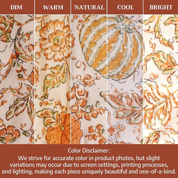 Maison d' Hermine Double Oven Mitts 100% Cotton Double Oven Glove (7"x35") | Heat Resistant BBQ Cooking Gloves with Loop Baking Kitchen Home Hotel Farmhouse Thanksgiving Christmas - Pumpkin Spice