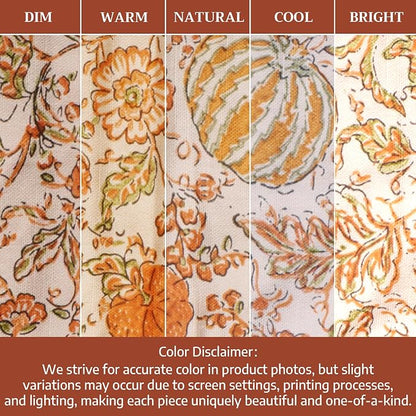 Maison d' Hermine Double Oven Mitts 100% Cotton Double Oven Glove (7"x35") | Heat Resistant BBQ Cooking Gloves with Loop Baking Kitchen Home Hotel Farmhouse Thanksgiving Christmas - Pumpkin Spice