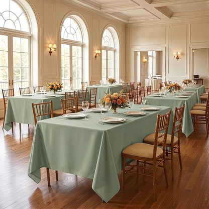 Fitable 6 Pack Sage Green Tablecloths for Rectangle Tables, 70 x 120 Inch | Wrinkle & Stain Resistant, Washable Polyester Fabric, For Wedding Party Banquet Formal Events Fall Thanksgiving Harvest