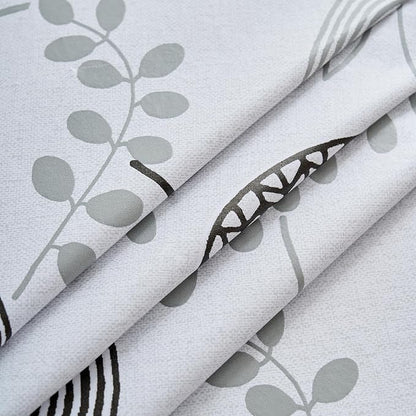 LIBERECOO Monochrome Leaf Whisper Vinyl Tablecloth with Flannel Backing – Elegant Black & White Leaf Design – Waterproof, Durable, Lightweight