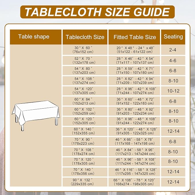 DWCN Rectangle Tablecloth - 60 x 84 Inch - Waterproof Stain and Wrinkle Resistant Washable Table Cloth, Decorative Fabric Table Cover for Kitchen Dining Room Party and Outdoor Use, Beige