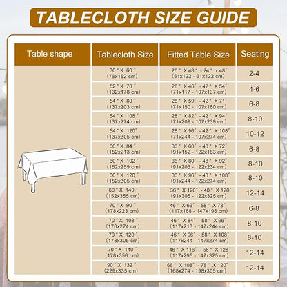 DWCN Rectangle Tablecloth - 60 x 84 Inch - Waterproof Stain and Wrinkle Resistant Washable Table Cloth, Decorative Fabric Table Cover for Kitchen Dining Room Party and Outdoor Use, Beige