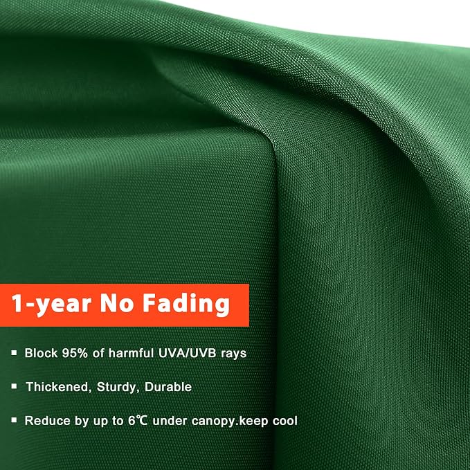 MASTERCANOPY Valance Patio Umbrella 10 ft Replacement Canopy for 8 Ribs-Forest Green Canopy Only