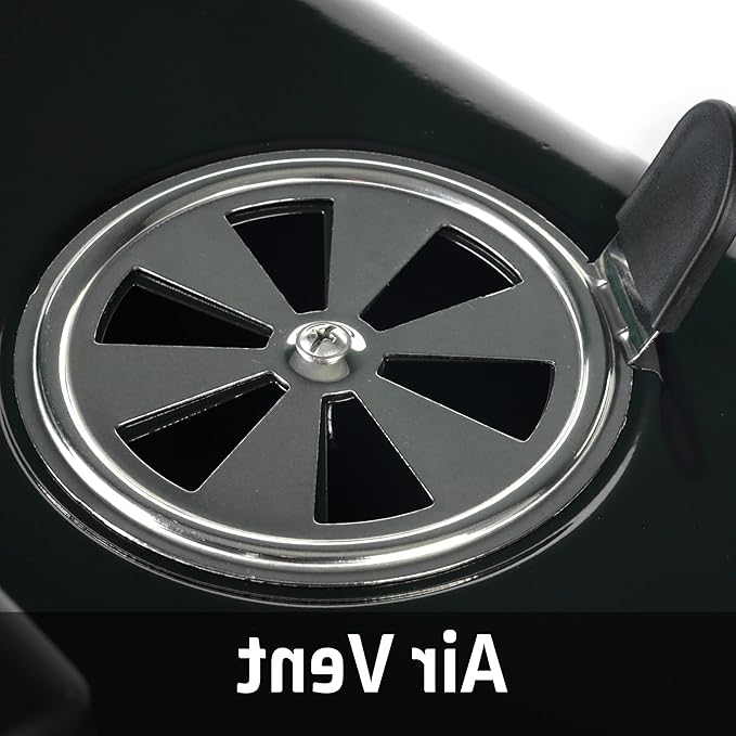 17.5 Inch Portable Charcoal BBQ Grill with Wheels - Durable Outdoor Barbecue for Patios, Beaches & Camping - Easy Assembly Black Grill for Perfect Grilling