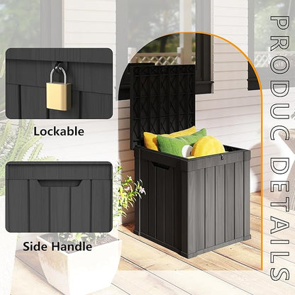 Outdoor Storage Box 50GAL Waterproof Resin Deck Box,Pool Accessories Supplies，UV-Resistant Lockable Package Delivery Bin for Garden Tools,Large Patio Outside Cushions,Chest,Furniture,Black