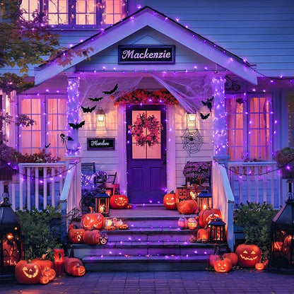 JMEXSUSS 2 Pack Solar String Lights Outdoor Waterproof, Total 66 FT 200 LED Solar Christmas Lights Outdoor, Twinkle Light for Christmas Tree Outside Garden Yard Xmas Decor, Purple