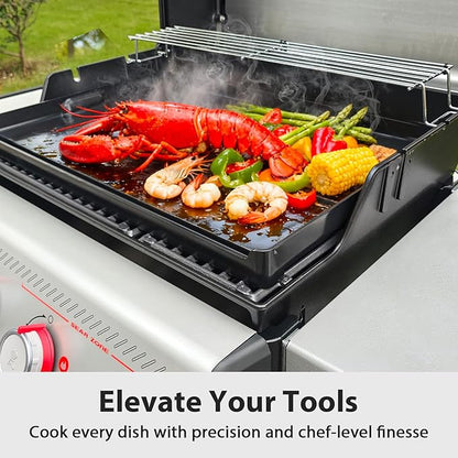Cast Aluminum Reversible Griddle Pan for gas and electric stove stovetop cooking, Easy-Check Fit Accessory for Outdoor Cooking or Use