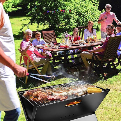NewHome Foldable Portable Charcoal BBQ Barbecue Grill Camping Home Outdoor Party Smoker For Yard Garden Terrace Picnic Travel Tailgating Backpacking Camping Beach Patio