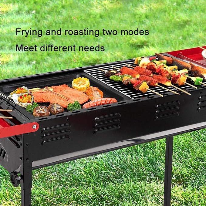 Camping Barbecue Grill Stainless Steel Charcoal Barbecue Grill Folding Portable Grill for Outdoor Picnic Backyard Barbecue Charcoal Grill