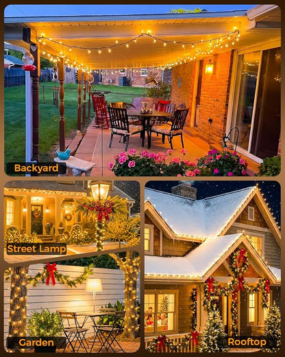 Clear Christmas Lights Warm White, 100 LED 26FT, LED Bulbs | 30000+hrs Long Lifespan, UL Approved, Waterproof Mini String Lights for Outdoor Indoor Christmas Tree Garland Patio Holiday