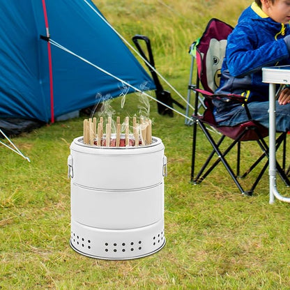 Portable Smokeless Barrel Grill Stainless Charcoal BBQ Grill Barbecue Charcoal Barrel Grill for Travel Camping Picnic Patio Backyard Outdoor Cooking (22 Skewers)