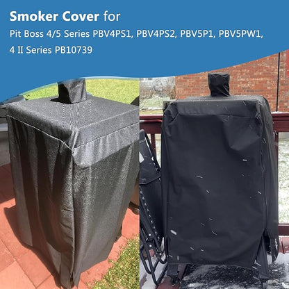 Vertical Pellet Smoker Cover for Pit Boss 4/5 Series, PBV4PS1, PBV4PS2, PBV5P1, PBV5PW1, 4 II Series PB10739, Heavy Duty 600D Waterpoorf Outdoor BBQ 73550 Grill Cover for Pro Series 4 Smokers