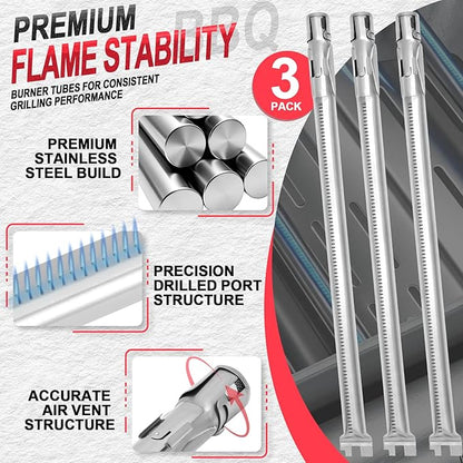Genesis 300 310 Series Grill Parts Kit for Weber Genesis E310 E330 S310 E320 S330 EP310 S310 S320 EP330 Parts, SUS 304 Stainless Steel Flavorizer Bars Heat Deflector Burner Tube Kit, 7620 7622 62752