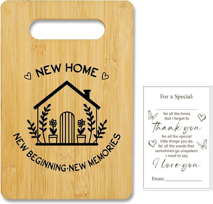 House Warming Gifts for Woman Men, New Home Bamboo Cutting Board for Kitchen, Charcuterie Board, New House Gifts for Couple Neighbor Family Friends -15