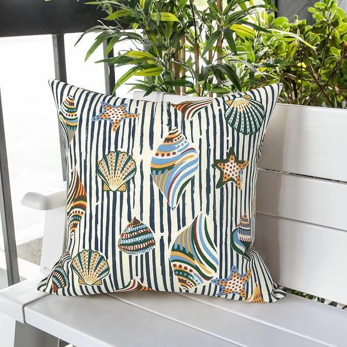 LVTXIII Outdoor Pillow Covers 20x20 Inch, 2 Pack Large Square Throw Pillow Cases, Fade-Resistant Cushion Covers for Patio Furniture Sofa, Garden Porch, Cabana Shells