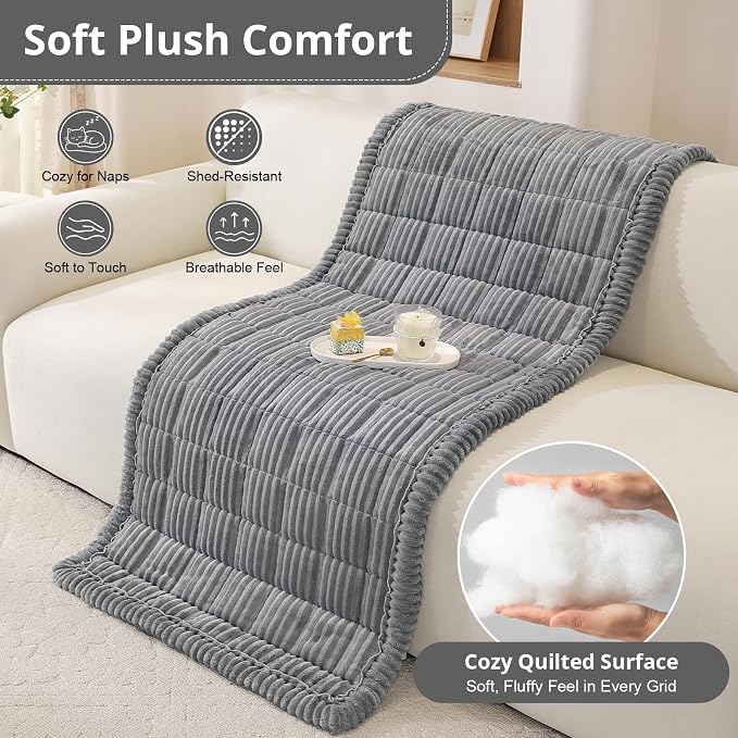 OstepDecor Couch Cover for Dogs, Washable Non Slip Sofa Cover for Pets | Soft Couch Covers for Sofa, Loveseat and Sectional, Furniture Protector Against Pet Hair & Dirt (27.6" x 27.6", Dark Grey)