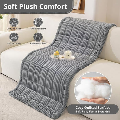 OstepDecor Couch Cover for Dogs, Washable Non Slip Sofa Cover for Pets | Soft Couch Covers for Sofa, Loveseat and Sectional, Furniture Protector Against Pet Hair & Dirt (27.6" x 27.6", Dark Grey)