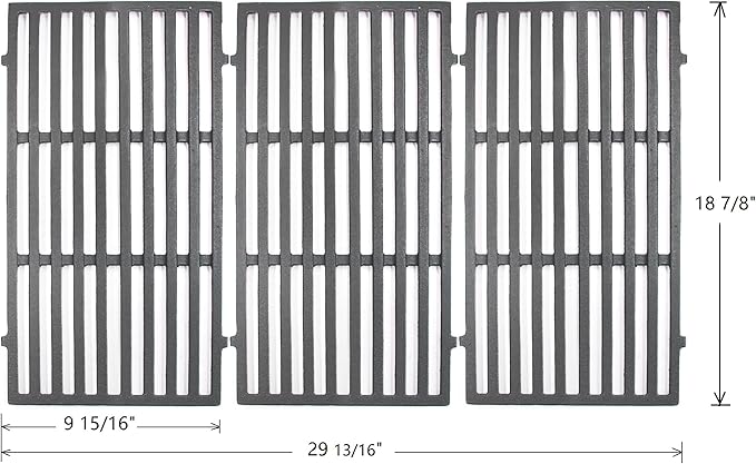 Hongso 18 7/8" x 9 15/16" Grill Grates for Perfect Flame 3019L 3019L-NG 3019L-LPG, Kitchen Aid 720-0745B 720-0745 730-0745 720-0745A, Nexgrill 720-0745, 720-0745A Gas Models, Part Number 13000382A0