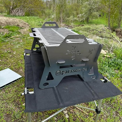 Foldable Charcoal Grill with 20x12 in (50x30 cm) Cooking Surface