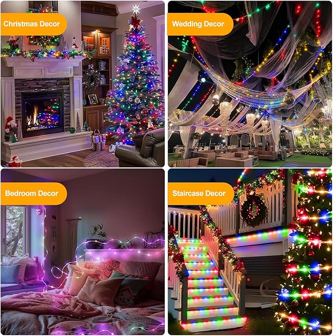 OGORI 328FT 1200LED Fairy Lights Outdoor, Multicolor Fairy String Lights 8 Modes Remote & Timer, IP67 Waterproof Fairy Tree Lights for Bedroom, Wedding, DIY, Centerpiece, Christmas Decorations
