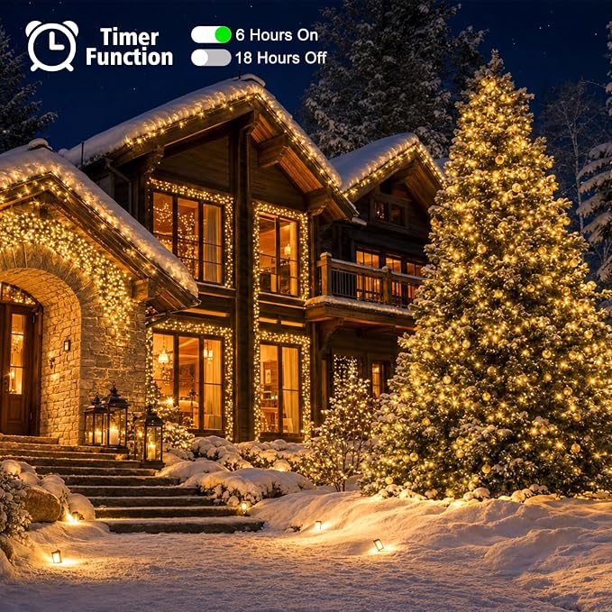 4 Pack Green Wire Fairy Lights Battery Operated Twinkle Lights | 16.4 Ft 50 LED Battery Christmas Lights Waterproof with Auto Timer 8 Modes for Xmas Wreath Tree Decor, Warm White