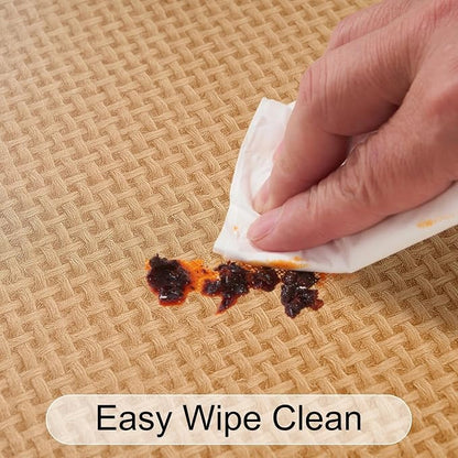 LIBERECOO Oval Fitted Tablecloth with Elastic, Waterproof Vinyl Tablecloth with Flannel Backing, Plain Weaves Pattern Wipeable & Reusable Plastic Table Cloth for Kitchen and Dining Room, 48" x 68"