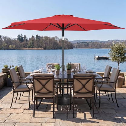 10 ft Patio Umbrella Outdoor with Push Button Tilt, Red | UV Protection, Waterproof, Large Porch Deck Umbrella for Pool, Table, Garden, Backyard, Provides Shade