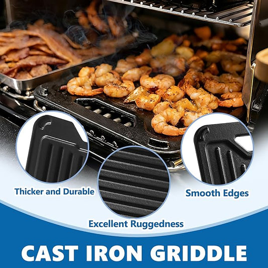 BAC609 Reversible Griddle for Traeger PRO 575 TFB57GLE PRO 780 TFB88PZD Century 22 Century Eastwood 22 Eastwood 34 Grill Accessories Traeger Ironwood XL, Exas Elite 34, Pro 20 Accessories 18.2" x 11"