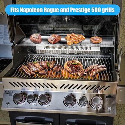 Prestige 500 Heat Plate Grill Replacement Parts Kit for Napoleon Prestige 500 with Flame Tamer and Grill Burner for Napoleon Built-in Prestige 500, Grill P500RSIBNK-3, 304 Premium Stainess Steel