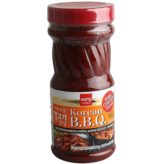 Wang Spicy Pork Bulgogi Marinade - Korean BBQ Sauce with Gochujang, Sweet & Spicy Bulgogi Sauce for Pork & Chicken, Resealable Lid, Made in Korea - 29.63 oz Bottle