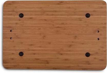 Arthur Court Designs Aluminum Longhorn Handle Bamboo Wood Carving/Cheese Board Large Tray for Serving Meats or Appetizer 20 inch x 13 inch