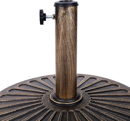 Blissun 26.5 lbs Outdoor Living Heavy Duty Round Antiqued Patio Umbrella Base, Bronze