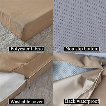 72x21 Inches Chaise Lounge Cushions Outdoor Replacement for Pool Side Waterpoof Patio Lounge Chair Cushions, Khaki