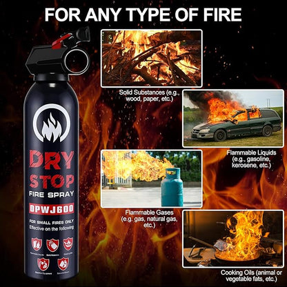 ABC Fire Extinguisher for Home & Vehicle - 3Pack Dry Stop Fire Spray for Kitchen, Auto Fire Extinguisher for Truck Vehicle,1.32LB Dry Chemical Powder for Car, Boat, Marine Easy to Use (3 Blue)